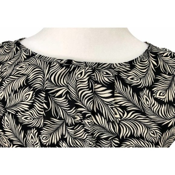 H&M Tropical Leaf Peacock Feather Pattern Print Tunic Tank Top | Size 2 - Picture 5 of 10